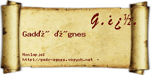 Gadó Ágnes névjegykártya